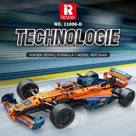 Reobrix Technic 11006-D McLaren Formula F1 Araba Kumanda&Motor Yaratıcı Yapı Blok Seti Building Blocks - 928 Parça - Thumbnail