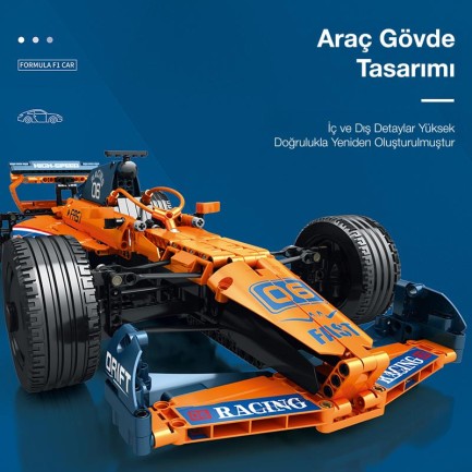 Reobrix Technic 11006-D McLaren Formula F1 Araba Kumanda&Motor Yaratıcı Yapı Blok Seti Building Blocks - 928 Parça - Thumbnail