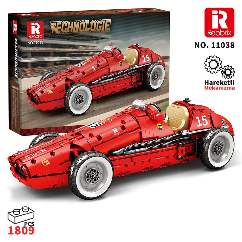 Reobrix Technic 11038 Ferrari 500 F2 Araba Yaratıcı Yapı Blok Seti Building Blocks - 1809 Parça