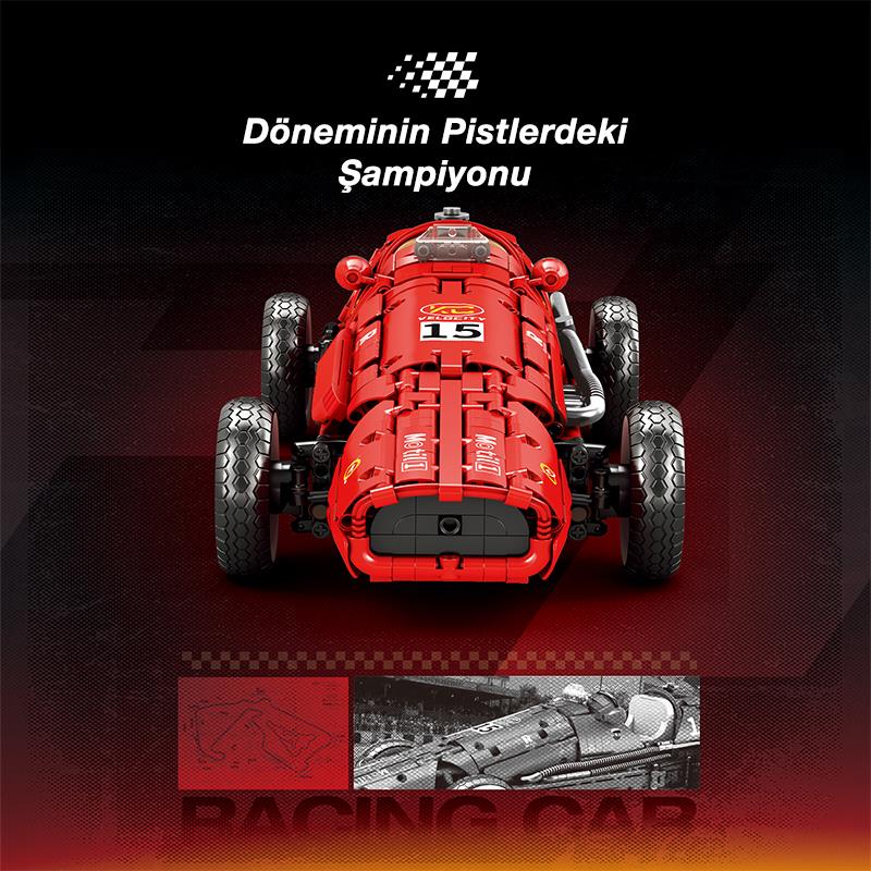 Reobrix Technic 11038 Ferrari 500 F2 Araba Yaratıcı Yapı Blok Seti Building Blocks - 1809 Parça