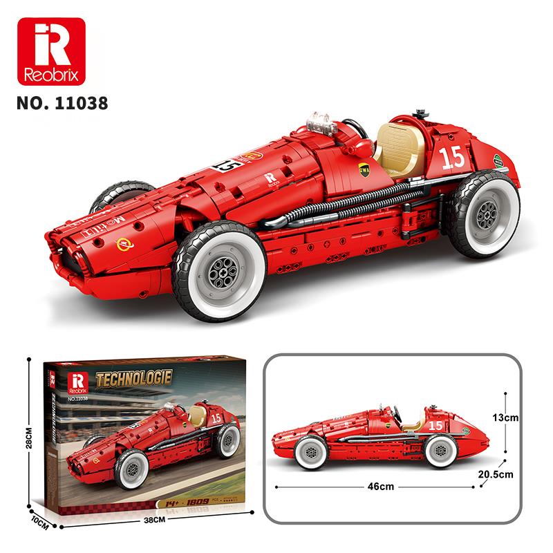 Reobrix Technic 11038 Ferrari 500 F2 Araba Yaratıcı Yapı Blok Seti Building Blocks - 1809 Parça