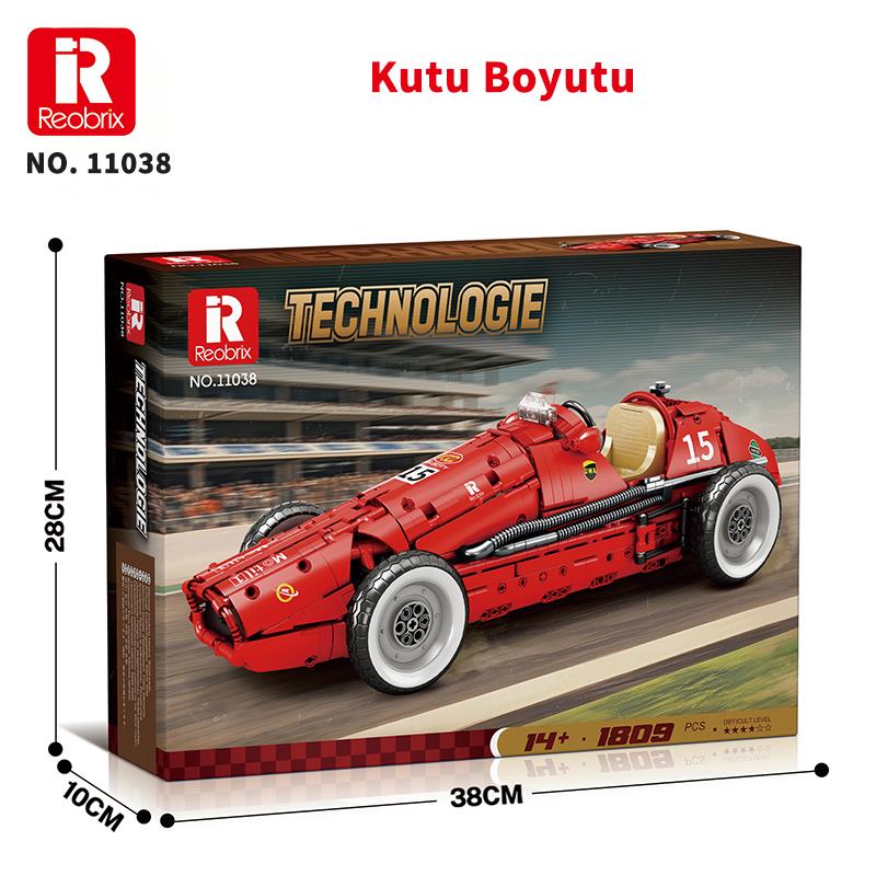 Reobrix Technic 11038 Ferrari 500 F2 Araba Yaratıcı Yapı Blok Seti Building Blocks - 1809 Parça