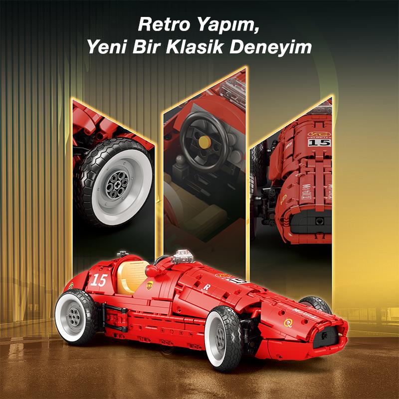 Reobrix Technic 11038 Ferrari 500 F2 Araba Yaratıcı Yapı Blok Seti Building Blocks - 1809 Parça