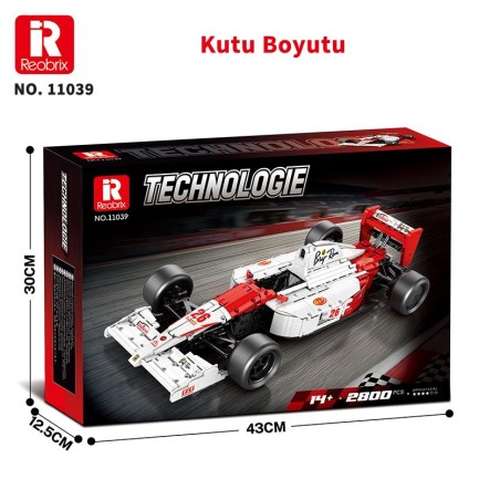 Reobrix Technic 11039 1/8 McLaren Formula 1 Araba Yaratıcı Yapı Blok Seti Building Blocks -2800Parça - Thumbnail