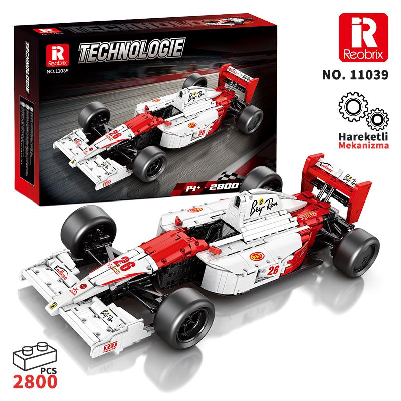 Reobrix Technic 11039 1/8 McLaren Formula 1 Araba Yaratıcı Yapı Blok Seti Building Blocks -2800Parça