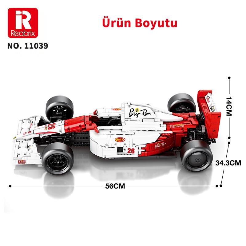 Reobrix Technic 11039 1/8 McLaren Formula 1 Araba Yaratıcı Yapı Blok Seti Building Blocks -2800Parça