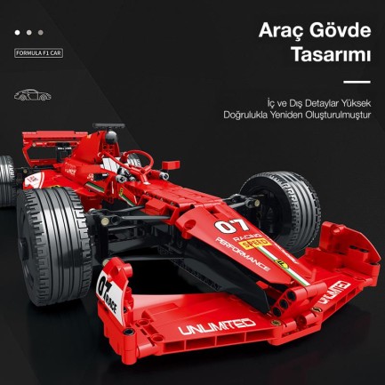 Reobrix Racing Car Static Edition Ferrari F1 11007 Brick Yapım Seti - Thumbnail