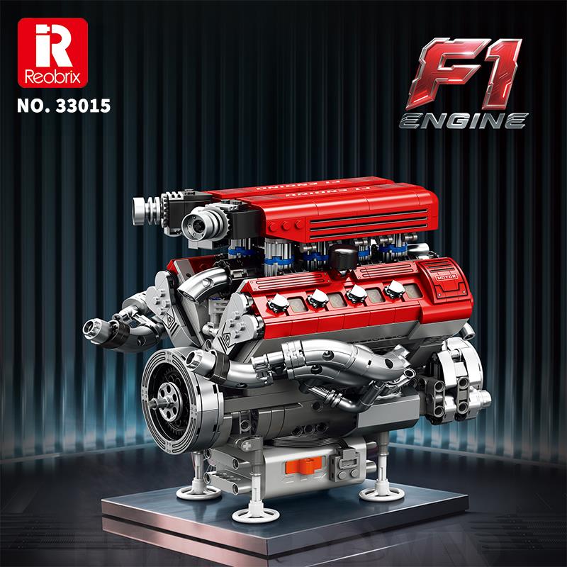Reobrix Technic 33015 F1 Motor (Engine) Motorlu Yaratıcı Yapı Blok Seti Building Blocks- 1101 Parça