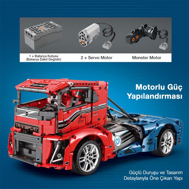 Reobrix Technic 11008 RC Tır Kamyonet Kumandalı&Motorlu Yaratıcı Yapı Blok Seti Building Blocks - 2116 Parça