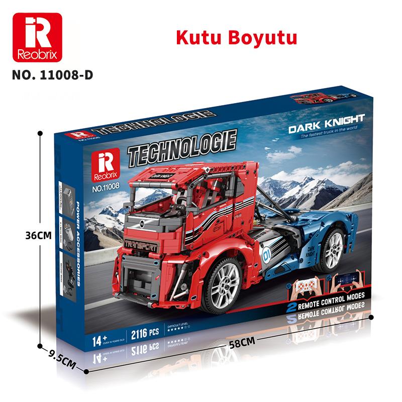 Reobrix Technic 11008 RC Tır Kamyonet Kumandalı&Motorlu Yaratıcı Yapı Blok Seti Building Blocks - 2116 Parça