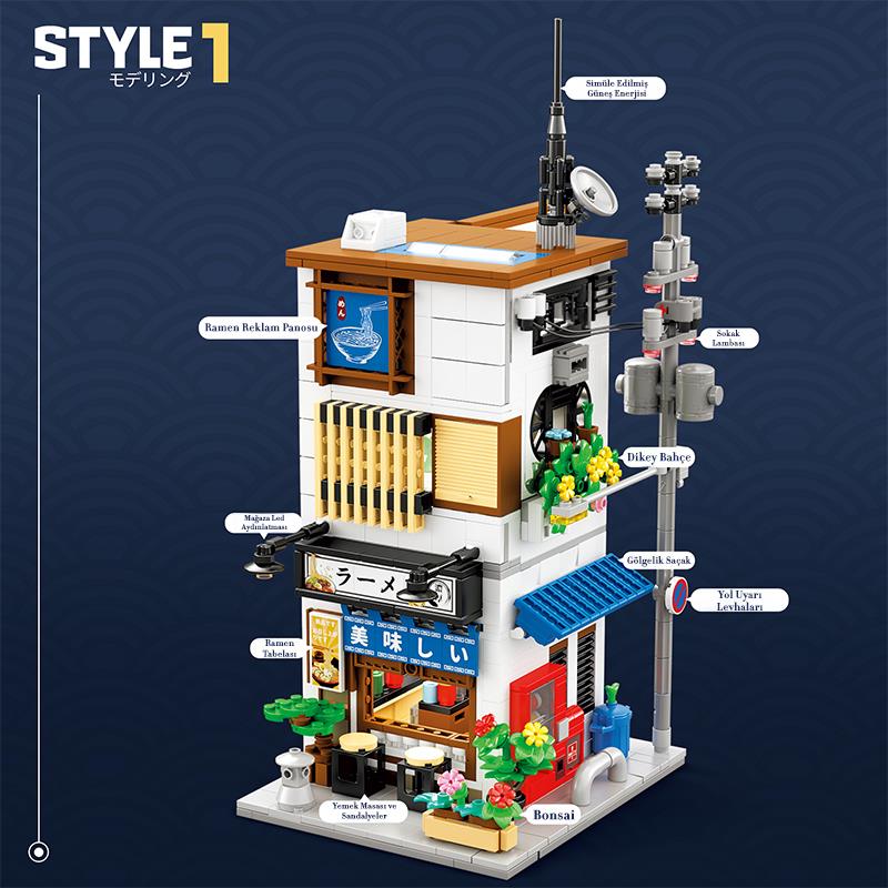Reobrix 66501 Ramen Evi Yaratıcı Yapı Blok Seti Building Blocks (Ramen House) - 1142 Parça