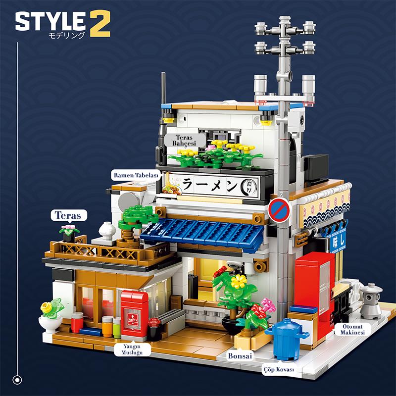 Reobrix 66501 Ramen Evi Yaratıcı Yapı Blok Seti Building Blocks (Ramen House) - 1142 Parça