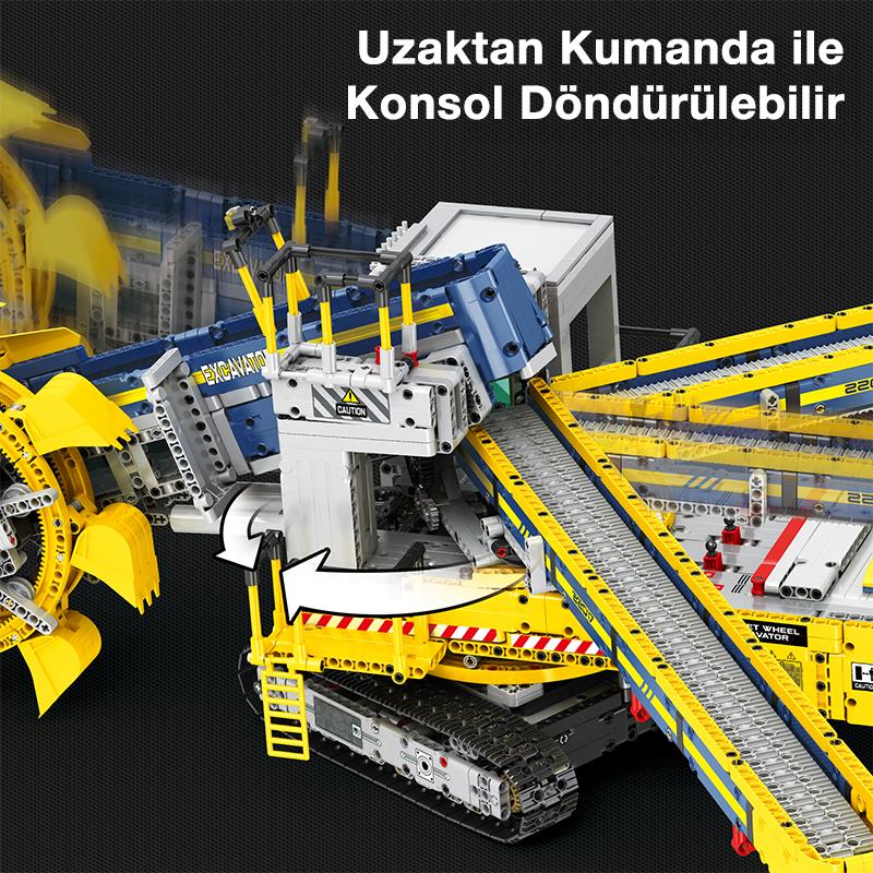 Reobrix Technic 22017 Kepçeli Ekskavatör Kumandalı&Motorlu Yapı Blok Seti Building (Bucket Wheel Excavator)-3188Parça
