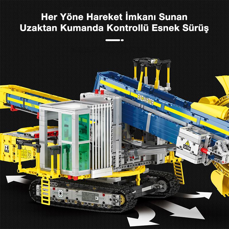 Reobrix Technic 22017 Kepçeli Ekskavatör Kumandalı&Motorlu Yapı Blok Seti Building (Bucket Wheel Excavator)-3188Parça