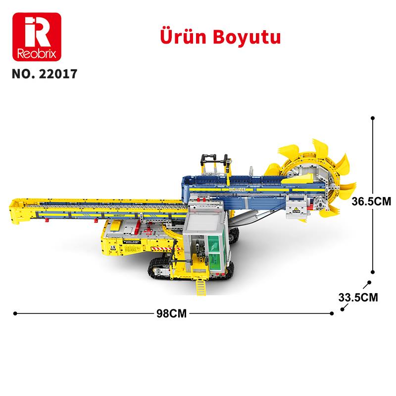 Reobrix Technic 22017 Kepçeli Ekskavatör Kumandalı&Motorlu Yapı Blok Seti Building (Bucket Wheel Excavator)-3188Parça