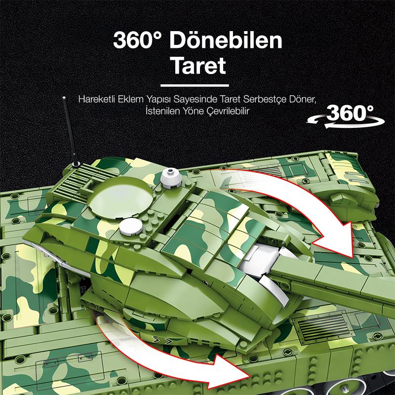 Reobrix 55026 Tank Battle Goliath VII Kumanda&Motor Yaratıcı Yapı Blok Seti Building Blocks -1516 Parça