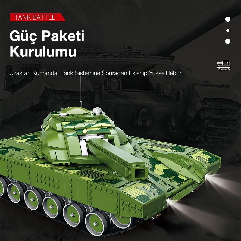 Reobrix 55026 Tank Battle Goliath VII Kumanda&Motor Yaratıcı Yapı Blok Seti Building Blocks -1516 Parça