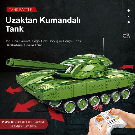 Reobrix 55026 Tank Battle Goliath VII Kumanda&Motor Yaratıcı Yapı Blok Seti Building Blocks -1516 Parça - Thumbnail