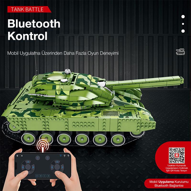 Reobrix 55026 Tank Battle Goliath VII Kumanda&Motor Yaratıcı Yapı Blok Seti Building Blocks -1516 Parça