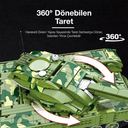Reobrix 55026 Tank Battle Goliath VII Kumanda&Motor Yaratıcı Yapı Blok Seti Building Blocks -1516 Parça - Thumbnail