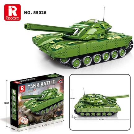 Reobrix 55026 Tank Battle Goliath VII Kumanda&Motor Yaratıcı Yapı Blok Seti Building Blocks -1516 Parça - Thumbnail