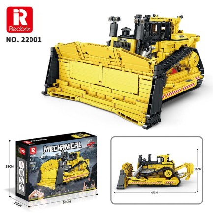 Reobrix Technic 22001 RC Buldozer Kumanda&Motor Yaratıcı Yapı Blok Seti Building Block (Caterpillar)- 1836 Parça - Thumbnail