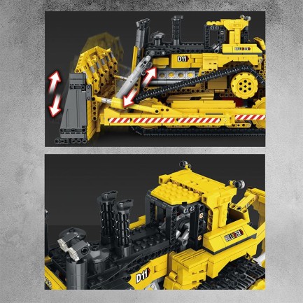 Reobrix Technic 22001 RC Buldozer Kumanda&Motor Yaratıcı Yapı Blok Seti Building Block (Caterpillar)- 1836 Parça - Thumbnail