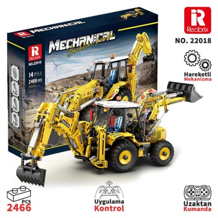 Reobrix - Reobrix Technic 22018 RC Caterpillar Bulldozer Kumandalı&Motorlu Yaratıcı Yapı Blok Seti Building Blocks - 2231 Parça