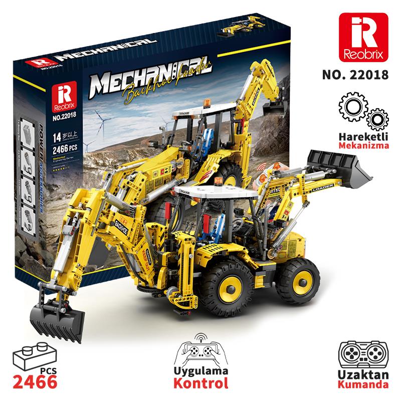 Reobrix Technic 22018 RC Caterpillar Bulldozer Kumandalı&Motorlu Yaratıcı Yapı Blok Seti Building Blocks - 2231 Parça