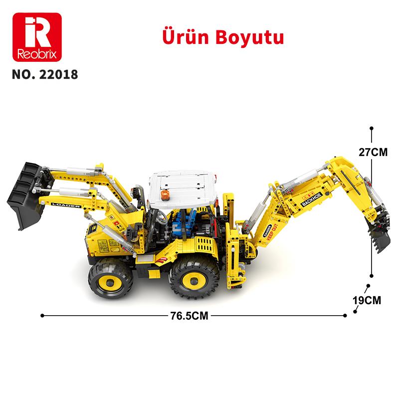 Reobrix Technic 22018 RC Caterpillar Bulldozer Kumandalı&Motorlu Yaratıcı Yapı Blok Seti Building Blocks - 2231 Parça