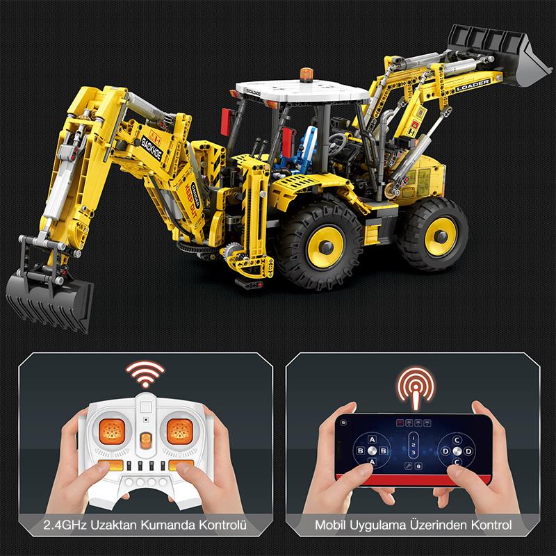 Reobrix Technic 22018 RC Caterpillar Bulldozer Kumandalı&Motorlu Yaratıcı Yapı Blok Seti Building Blocks - 2231 Parça