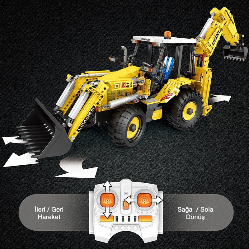 Reobrix Technic 22018 RC Caterpillar Bulldozer Kumandalı&Motorlu Yaratıcı Yapı Blok Seti Building Blocks - 2231 Parça