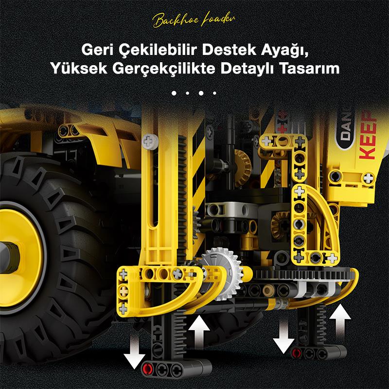 Reobrix Technic 22018 RC Caterpillar Bulldozer Kumandalı&Motorlu Yaratıcı Yapı Blok Seti Building Blocks - 2231 Parça