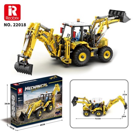 Reobrix Technic 22018 RC Caterpillar Bulldozer Kumandalı&Motorlu Yaratıcı Yapı Blok Seti Building Blocks - 2231 Parça - Thumbnail