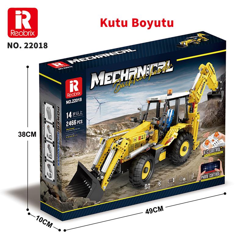 Reobrix Technic 22018 RC Caterpillar Bulldozer Kumandalı&Motorlu Yaratıcı Yapı Blok Seti Building Blocks - 2231 Parça
