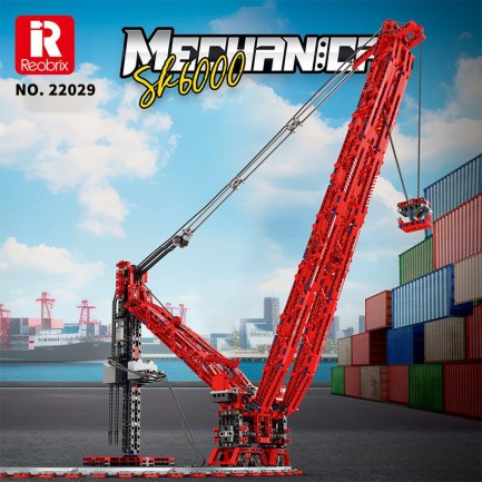 Reobrix Technic 22029 RC Vinç Kumandalı&Motorlu Yaratıcı Yapı Blok Seti Building Blocks SK6000 Crane- 1196 Parça - Thumbnail