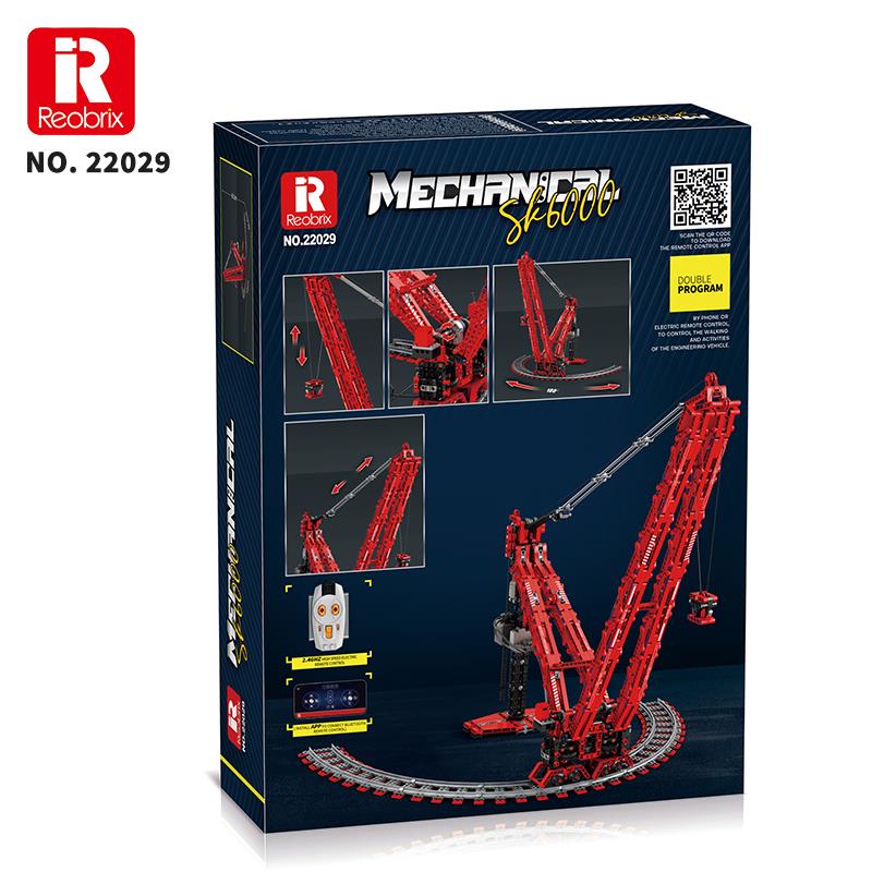 Reobrix Technic 22029 RC Vinç Kumandalı&Motorlu Yaratıcı Yapı Blok Seti Building Blocks SK6000 Crane- 1196 Parça