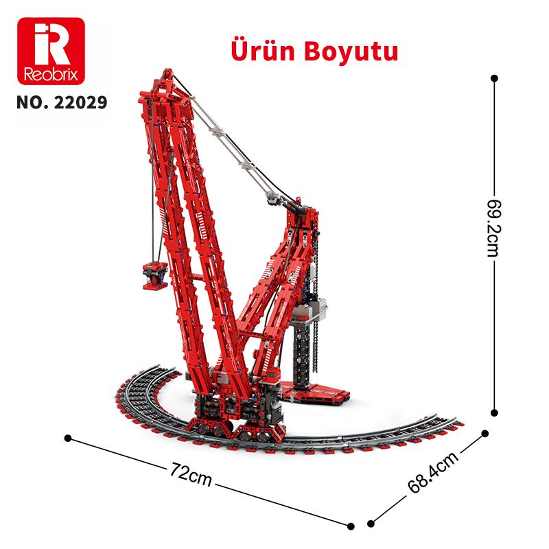 Reobrix Technic 22029 RC Vinç Kumandalı|*|Motorlu Yaratıcı Yapı Blok Seti Building Blocks SK6000 Crane- 1196 Parça