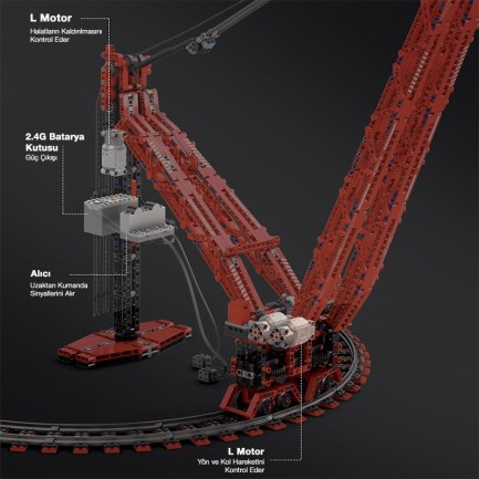 Reobrix Technic 22029 RC Vinç Kumandalı|*|Motorlu Yaratıcı Yapı Blok Seti Building Blocks SK6000 Crane- 1196 Parça - Thumbnail