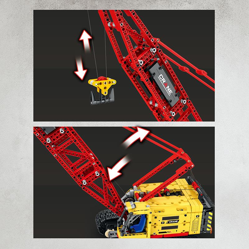 Reobrix Technic 22006 Paletli Vinç (Crawler Crane) Kumanda&Motorlu Yaratıcı Yapı Blok Seti Building Blocks - 1322 Parça
