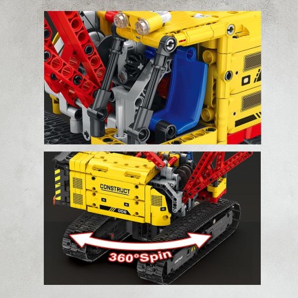 Reobrix Technic 22006 Paletli Vinç (Crawler Crane) Kumanda&Motorlu Yaratıcı Yapı Blok Seti Building Blocks - 1322 Parça - Thumbnail