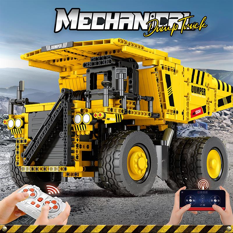 Reobrix Technic 22025 Damperli Kamyon Kumanda&Motorlu Yaratıcı Yapı Blok Seti Building Blocks (Dump Truck)- 1622 Parça