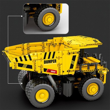 Reobrix Technic 22025 Damperli Kamyon Kumanda&Motorlu Yaratıcı Yapı Blok Seti Building Blocks (Dump Truck)- 1622 Parça - Thumbnail