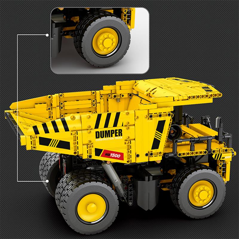 Reobrix Technic 22025 Damperli Kamyon Kumanda&Motorlu Yaratıcı Yapı Blok Seti Building Blocks (Dump Truck)- 1622 Parça