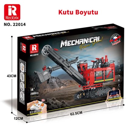 Reobrix RC Electric Shovel Excavator 22014 Brick Yapım Seti - Thumbnail