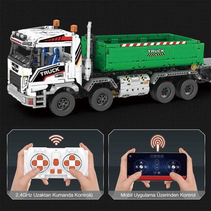 Reobrix RC Large Truck with Flat Trailer 22021 Brick Yapım Seti - Thumbnail
