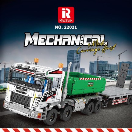 Reobrix RC Large Truck with Flat Trailer 22021 Brick Yapım Seti - Thumbnail