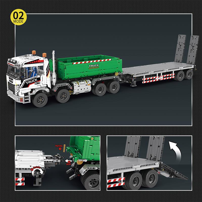 Reobrix RC Large Truck with Flat Trailer 22021 Brick Yapım Seti