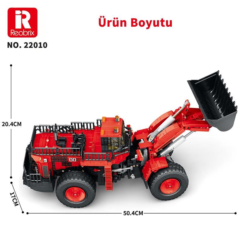 Reobrix Technic 22010 Dozer Kamyon Kumandalı&Motorlu Yaratıcı Yapı Blok Seti Building Blocks (Mechanical Loader)- 1876 Parça