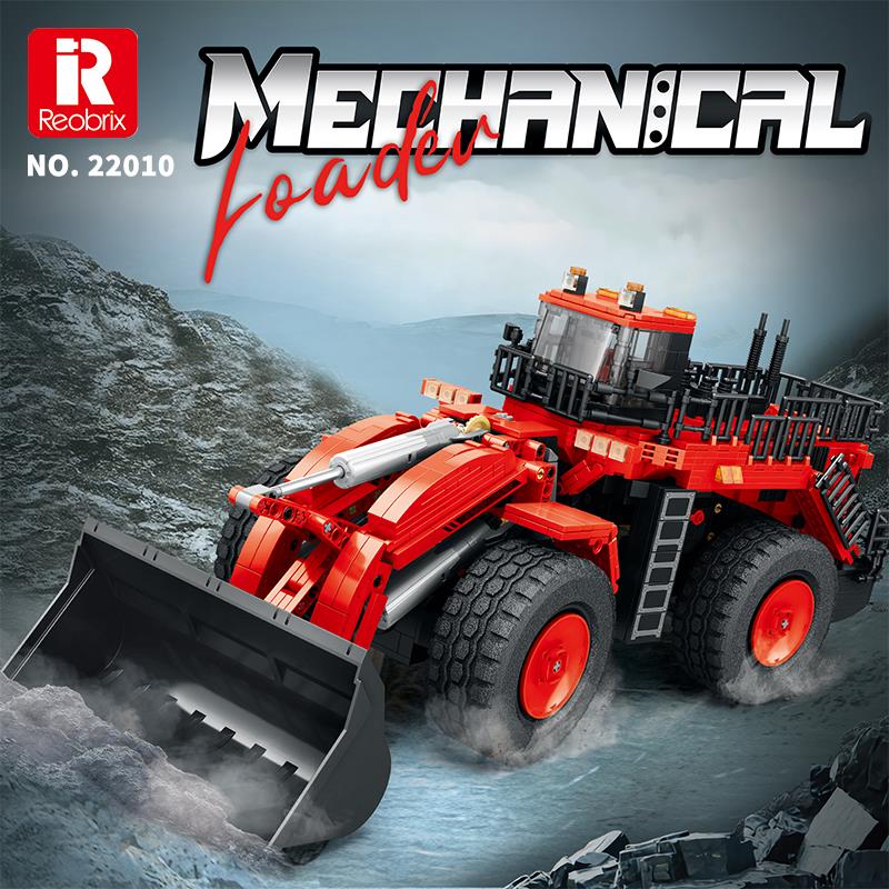 Reobrix Technic 22010 Dozer Kamyon Kumandalı&Motorlu Yaratıcı Yapı Blok Seti Building Blocks (Mechanical Loader)- 1876 Parça